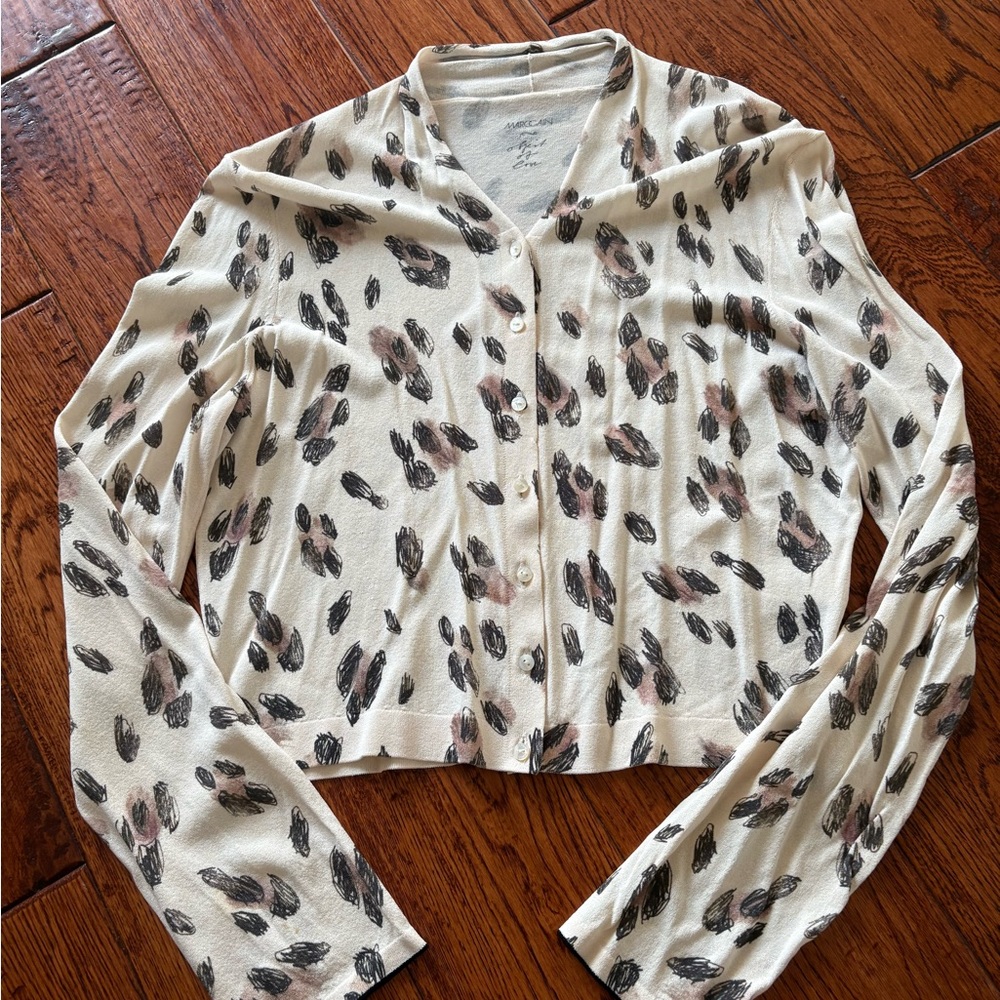 Marc Caín Cardigan with Leaf Print